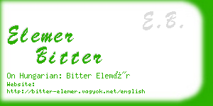 elemer bitter business card